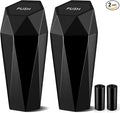 JUSTTOP Car Trash Can with Lid, Diamond Design Small Automatic Portable Trash Can, Easy to Clean, Used in Car Home Office Interior Accessories, 2PCS (Black)