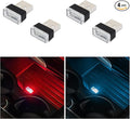 Augeny 4 PCS USB LED Car Interior Atmosphere Lamp, Plug-in USB Decor Night Light, Portable Auto Ambient Lighting Kit, Universal Vehicle Interior Accessories for Most Cars (2 Red+2 Ice Blue)