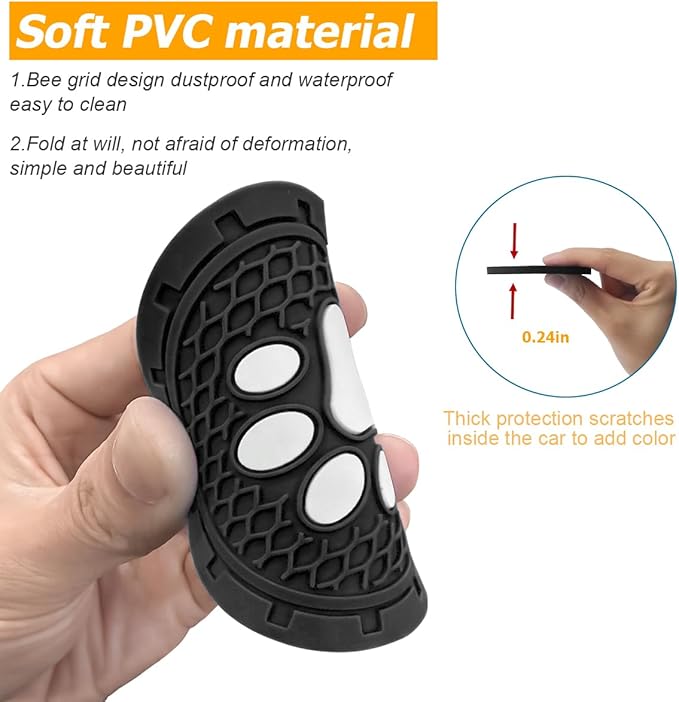 Osilly Car Cup Holder Coaster, 4 Pack PVC Paw Print Anti Slip Insert Coasters, 2.75 Inch Universal Cute Dog Paw Auto Drink Mat, Car Interior Accessories Decor for SUV, Truck, RV and More (Black)