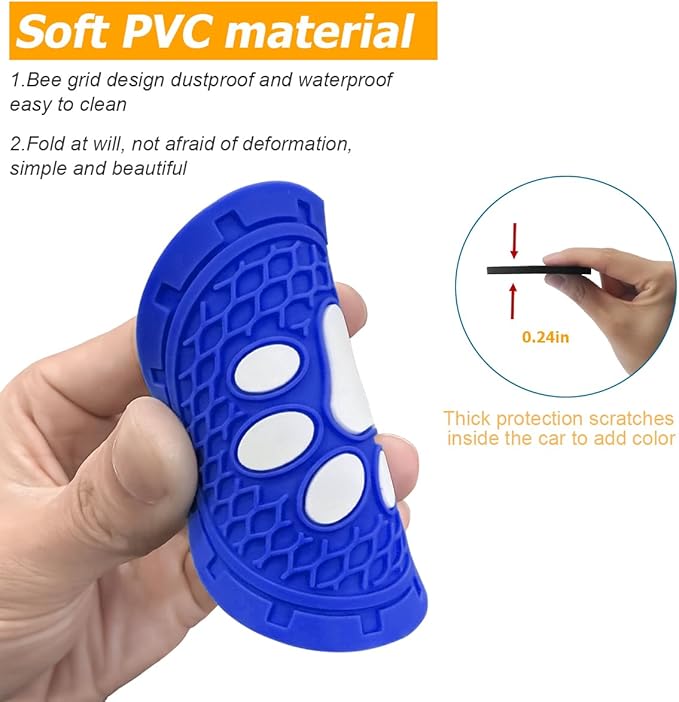 Osilly Car Cup Holder Coaster, 4 Pack PVC Paw Print Anti Slip Insert Coasters, 2.75 Inch Universal Cute Dog Paw Auto Drink Mat, Car Interior Accessories Decor for SUV, Truck, RV and More (Blue)