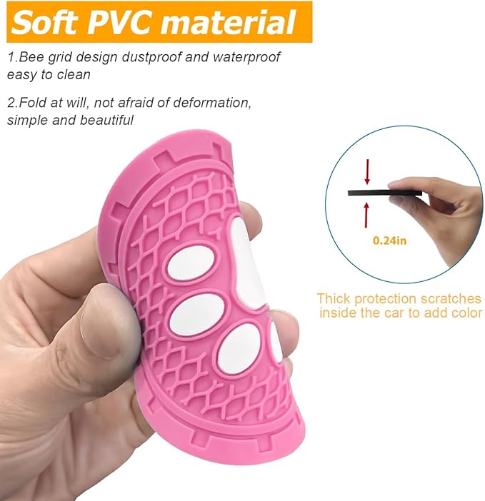 Osilly Car Cup Holder Coaster, 4 Pack PVC Paw Print Anti Slip Insert Coasters, 2.75 Inch Universal Cute Dog Paw Auto Drink Mat, Car Interior Accessories Decor for SUV, Truck, RV and More (Pink)