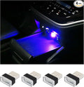 Augeny 4 PCS USB LED Car Interior Atmosphere Lamp, Plug-in USB Decor Night Light, Portable Auto Ambient Lighting Kit, Universal Vehicle Interior Accessories for Most Cars (Blue)