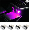 Augeny 4 PCS USB LED Car Interior Atmosphere Lamp, Plug-in USB Decor Night Light, Portable Auto Ambient Lighting Kit, Universal Vehicle Interior Accessories for Most Cars (Purple)