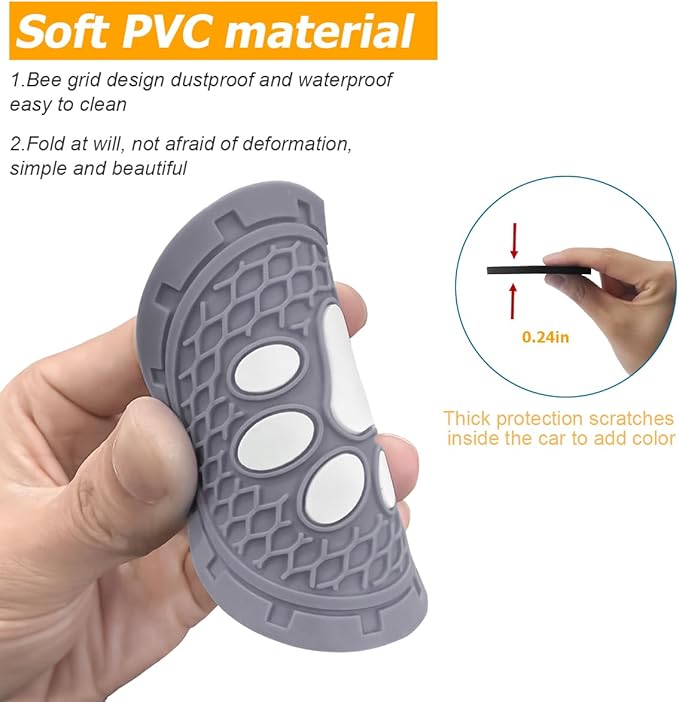 Osilly Car Cup Holder Coaster, 4 Pack PVC Paw Print Anti Slip Insert Coasters, 2.75 Inch Universal Cute Dog Paw Auto Drink Mat, Car Interior Accessories Decor for SUV, Truck, RV and More (Gray)