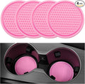 SINGARO Car Cup Coaster, 4PCS Universal Non-Slip Cup Holders Embedded in Ornaments Coaster, Car Interior Accessories, Pink