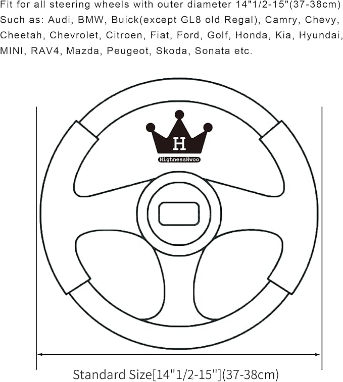 HighnessHwoo Car Steering Wheel Covers for Women Padded Carbon Fiber PU Leather Cute Auto Interior Accessories for Vehicle, Sedan, Universal, Anti Slip, Green, Standard Size, 14.75-15.15in