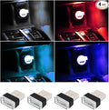 Augeny 4 PCS USB LED Car Interior Atmosphere Lamp, Plug-in USB Decor Night Light, Portable Auto Ambient Lighting Kit, Universal Vehicle Interior Accessories for Most Cars (White+Red+Blue+Ice Blue)