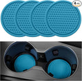 SINGARO Car Cup Coaster, 4PCS Universal Non-Slip Cup Holders Embedded in Ornaments Coaster, Car Interior Accessories, Light Blue