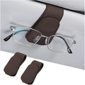 AICEL Sunglasses Holders for Car Sun Visor, Leather Eyeglasses Hanger Mounter, Magnetic Glasses Holder and Ticket Card Clip, Auto Interior Accessories Universal for SUV Pickup Truck