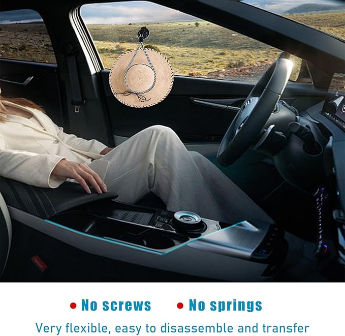Ziciner Cowboy Hat Mounts for Your Vehicle, Hat Mounts with Suction Cup, Hat Holder Rack to Keeps Your Hat Securely On The Dash, Auto Universal Interior Accessories for Trucks, SUVs, Cars (Gray)