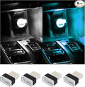 Augeny 4 PCS USB LED Car Interior Atmosphere Lamp, Plug-in USB Decor Night Light, Portable Auto Ambient Lighting Kit, Universal Vehicle Interior Accessories for Most Cars (White & Ice Blue)