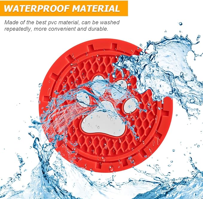 Osilly Car Cup Holder Coaster, 4 Pack PVC Paw Print Anti Slip Insert Coasters, 2.75 Inch Universal Cute Dog Paw Auto Drink Mat, Car Interior Accessories Decor for SUV, Truck, RV and More (Red)