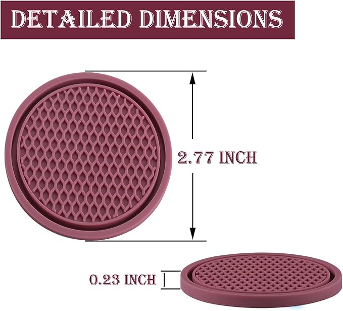 SINGARO Car Cup Coaster, 4PCS Universal Non-Slip Cup Holders Embedded in Ornaments Coaster, Car Interior Accessories, Purple Glow