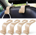 LivTee Car Seat Headrest Hook, Auto Seat Hook Hangers Storage Organizer Interior Accessories for Purse Coats Umbrellas Grocery Bags Handbag, 4-Pack