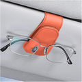 AICEL Sunglasses Holders for Car Sun Visor, Leather Eyeglasses Hanger Mounter, Magnetic Glasses Holder and Ticket Card Clip, Auto Interior Accessories Universal for SUV Pickup Truck