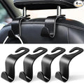 LivTee Car Seat Headrest Hook, Auto Seat Hook Hangers Storage Organizer Interior Accessories for Purse Coats Umbrellas Grocery Bags Handbag, 4-Pack