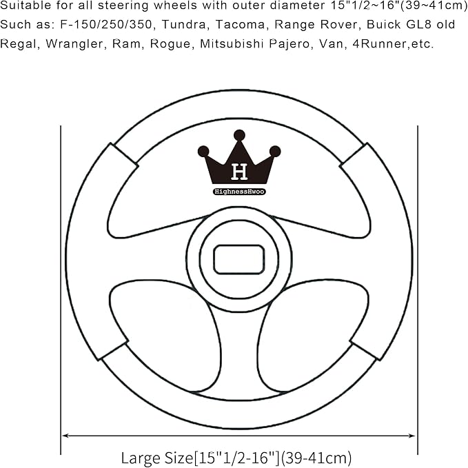 HighnessHwoo Car Steering Wheel Covers for Women Girl Padded Carbon Fiber PU Leather Cute Cartoon Auto Interior Accessories for Jeep, Truck, Universal, Anti Slip, Blue, Large Size, 15.2-16in