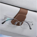 AICEL Sunglasses Holders for Car Sun Visor, Leather Eyeglasses Hanger Mounter, Magnetic Glasses Holder and Ticket Card Clip, Auto Interior Accessories Universal for SUV Pickup Truck