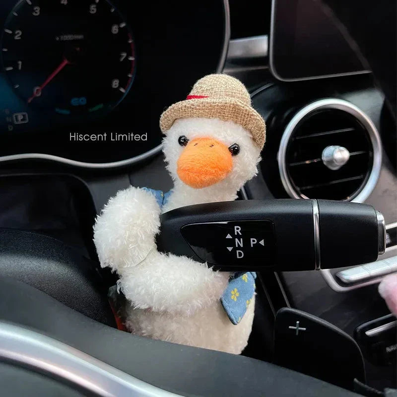 Kawaii Plush Puppy Clutch Decoration – Cute Dog Car Wiper & Turn Signal Switch Ornament with Bowknot | Auto Interior Accessories