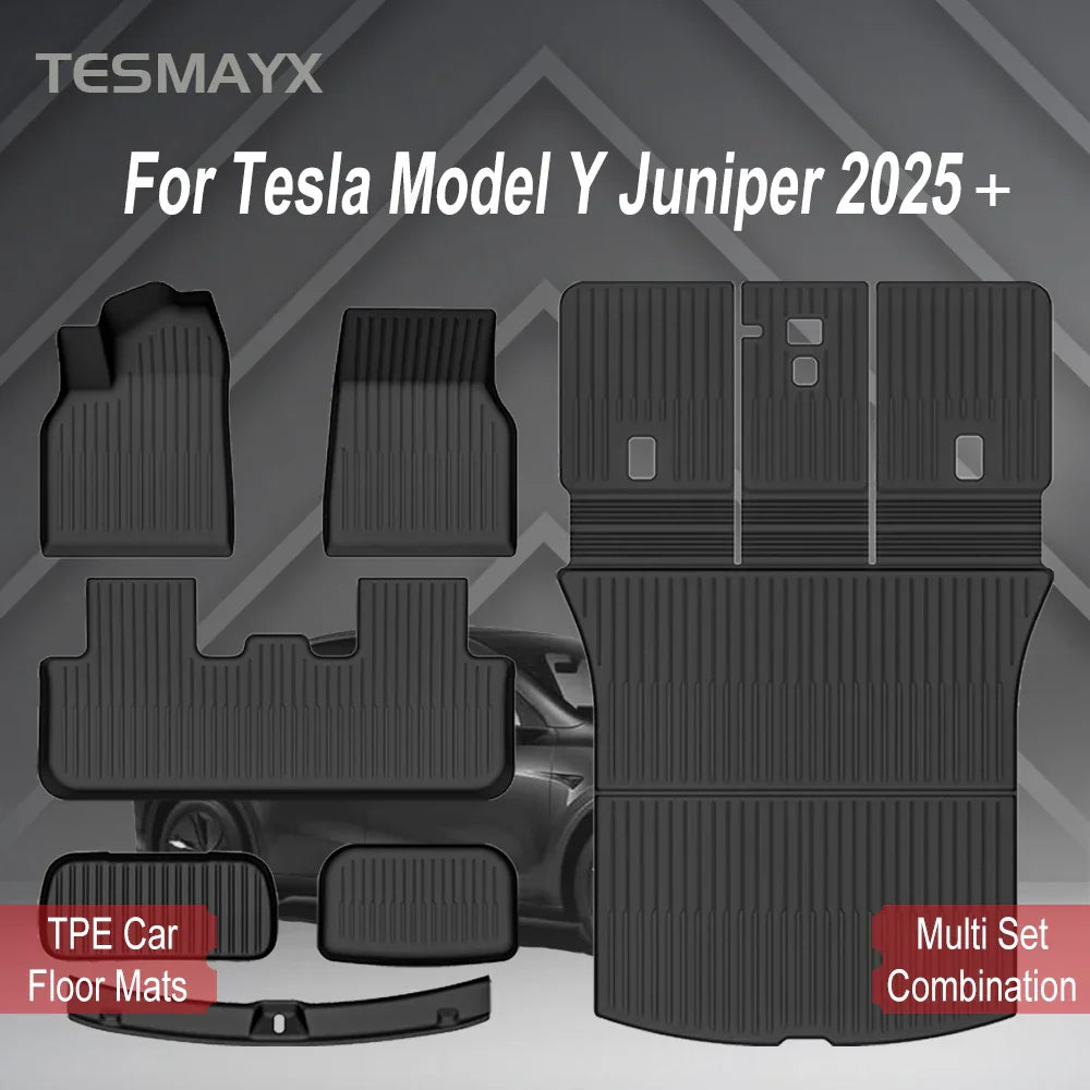 for Tesla Model Y Juniper 2025 2026 Car Floor Mats Cargo Liner Trunk Mats Backrest Kick Pads Protection Car Interior Accessories