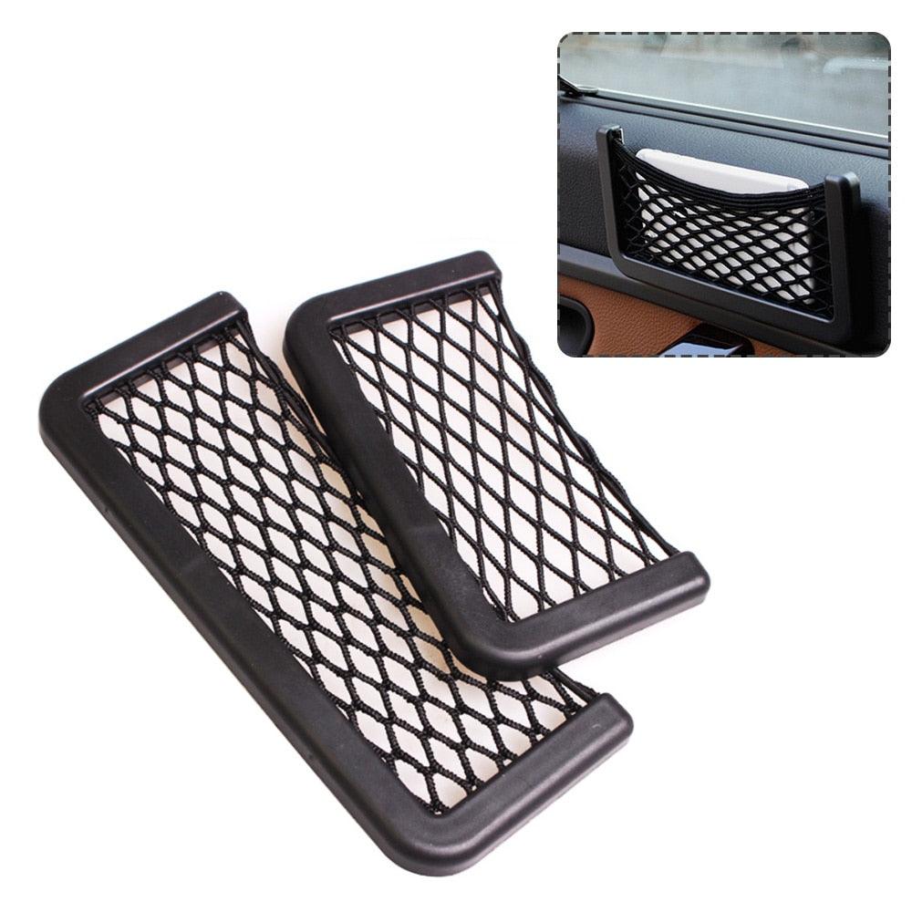 Car Net Bag Phone Holder Storage Pocket Organizer Car Storage Net Black Seat Side Back Storage Net Bag, Universal Car Interior Accessories For Trunk Holder Pocket Organizer For Phones Charge Car Accessories