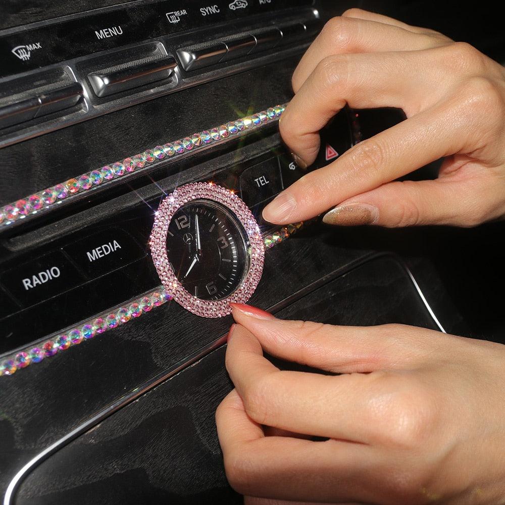 Crystal Car "Engine Start Stop" Decoration Interior Accessories Crystal Rhinestone Auto Engine Start Stop Decoration Crystal Interior Ring Gift for Vehicle Ignition Button Knobs Car Decor