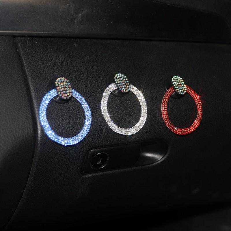 Crystal Car "Engine Start Stop" Decoration Interior Accessories Crystal Rhinestone Auto Engine Start Stop Decoration Crystal Interior Ring Gift for Vehicle Ignition Button Knobs Car Decor